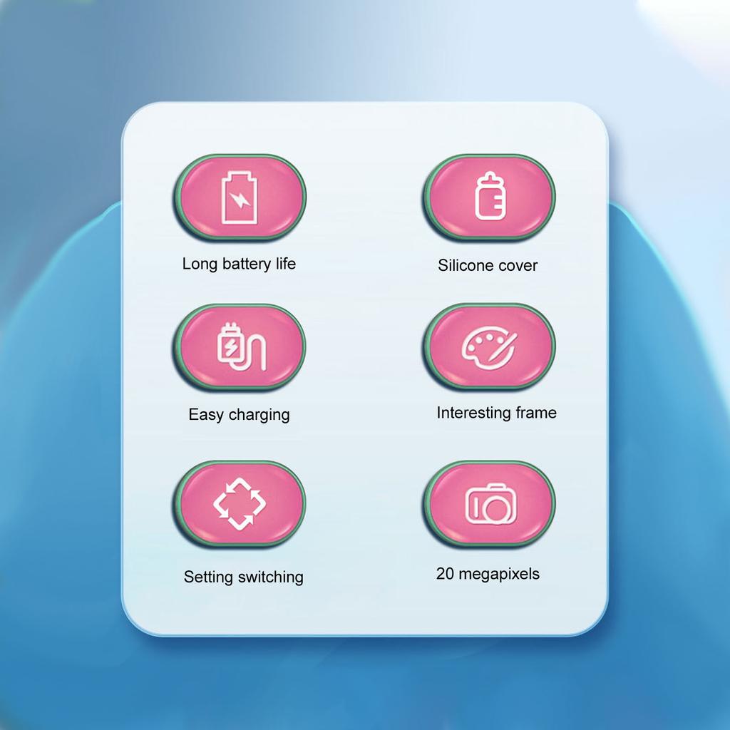 Kids Camera 2in   HD Screen Front Rear Camera Game MP3 Video Recording Toddler Camera for Kids Ages 3 to 10