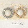 Luxury Hollow Out Pearl Rhinestone Metal Buttons 2Pcs for DIY Sewing Suit Dress Bag Decor Accessory
