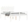 Vidaxl Bed For Seniors, With Headboard, White, 140X190 Cm, Solid Wood