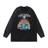 High Street Printed Sweater Ins American Retro Trendy Brand Washed Old Oversize Cotton Long Sleeve T-Shirt Men