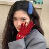 Touch Screen Christmas Red Finger Separated Gloves for Girls In Winter  Cute Korean Version Thickened Plush for Cycling Warm Winter Trend