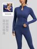 Breathable Slim Fit Yoga Jacket with Stand Collar & Long Sleeves