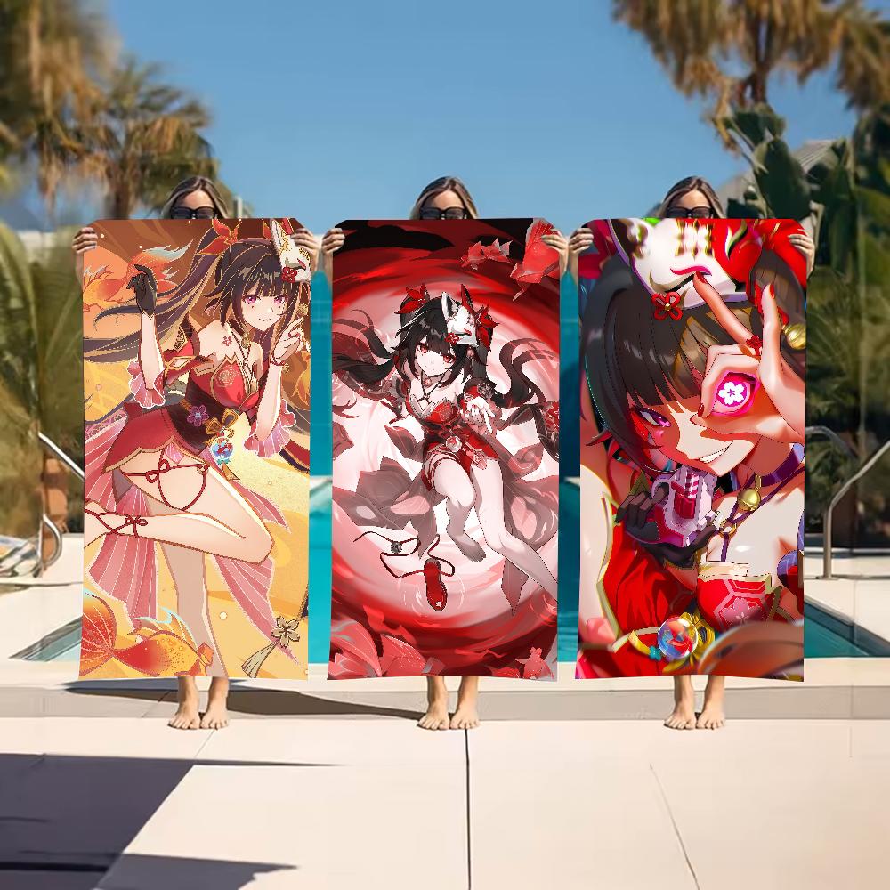 Game Honkai Star Rail Sparkle Towel Sports Quick Dry Travel Camping Gear Sandproof Soft Light Large Beach Towel