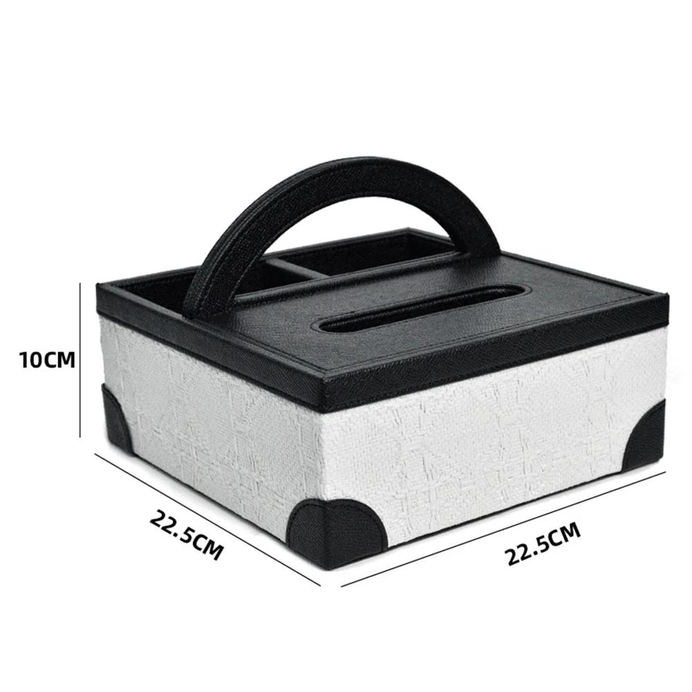 

New Storage Box Coffee Table Light Lunxury Remote Control Storage French Retro Leather Tissue Box Living Room Fabric Paper Boxs