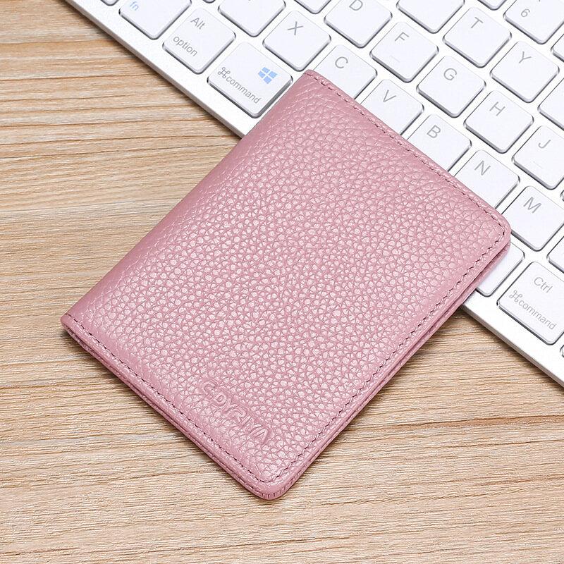 Durable Ultra-thin Men and Vertical ID Cards Cover Bank Card Driver's License Simplicity Business Card Holder Soft Light Blue