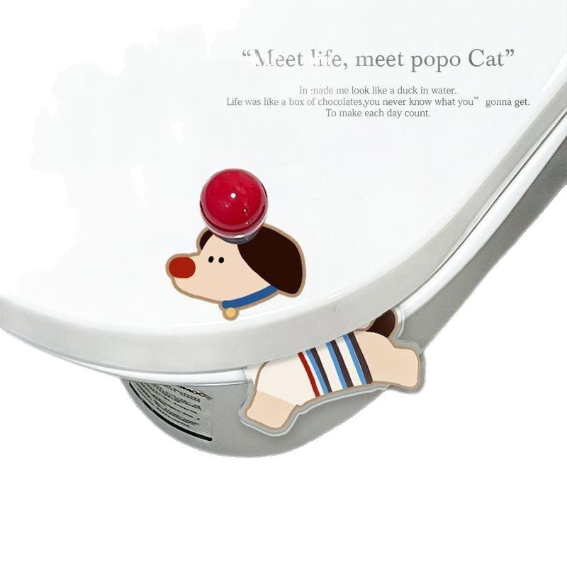 Acrylic Sausage Dog Toilet Lid Holder No-Touch Portable Toilet Lid Opener Cartoon Easy Grip Toilet Anti Dirty Handle Toilet Use