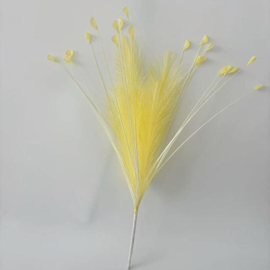 6 Pcs Faux Pampas Grass Decor 17.7" Short Fluffy Fake Pompas Branches Multicolor Artificial