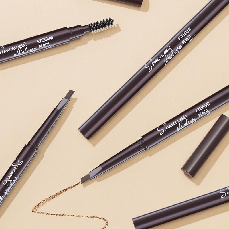 Maiouli 3D Smudge-Proof Multi-Effect Eyebrow Pencil - Beginner-Friendly Double-Ended Triangle Shape.
