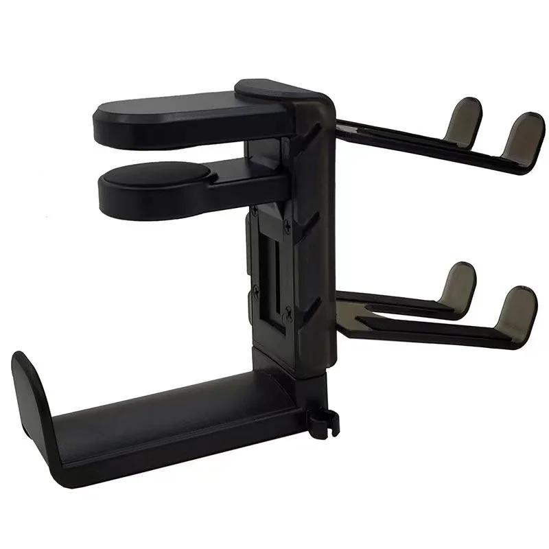2-in-1 Gaming Headset Stand with Controller Hook - Rotating Adjustable Desk Mount Hanger for Headphones & Gamepad, Space-Saving