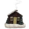Christmas Snow House Incense Burner Decoration Xmas Log Cabin Village House Resin Incense Holder Home Office Desktop Ornament