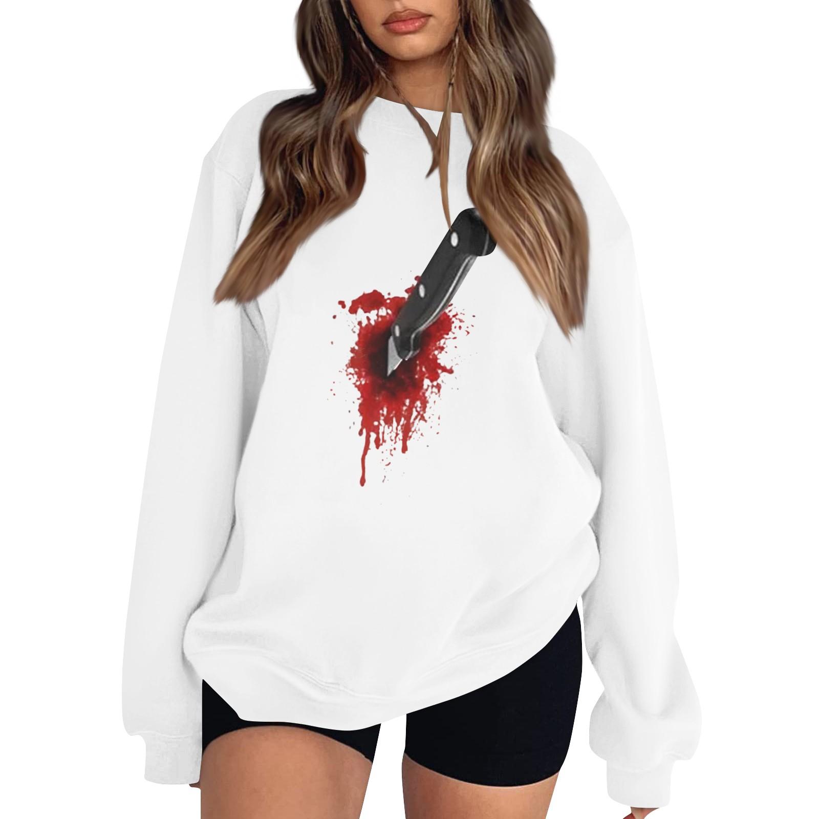 

Женский модный повседневный свитшот с длинным рукавом и принтом на Хэллоуин S