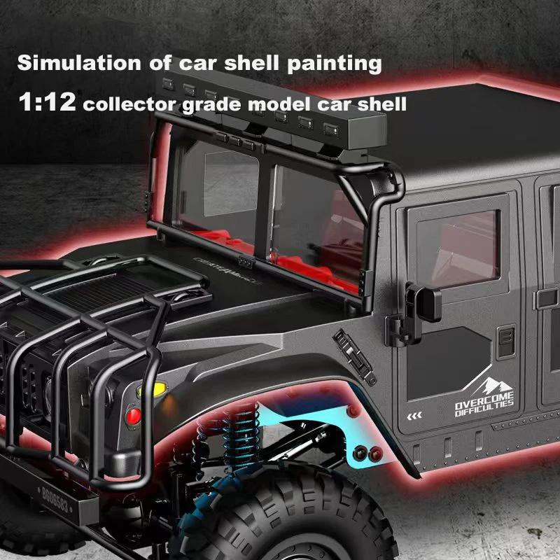 H1 HURTLE 1/12 RC Car Full Scale 4WD Climbing High-speed Off-Road Drift Vehicle Radio Control Metal Bumper RC Truck Kids Toys