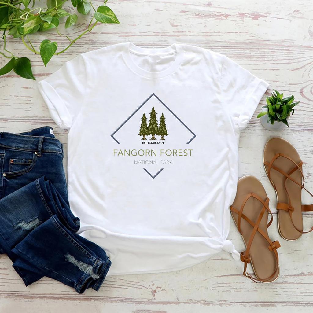 ZX TEE Fangorn Forest National Park Shirt Lord of the Rings Merch Rivendell Hobbit Vintage lotrT-shirt Tolkien Fellowship Novel Shirt