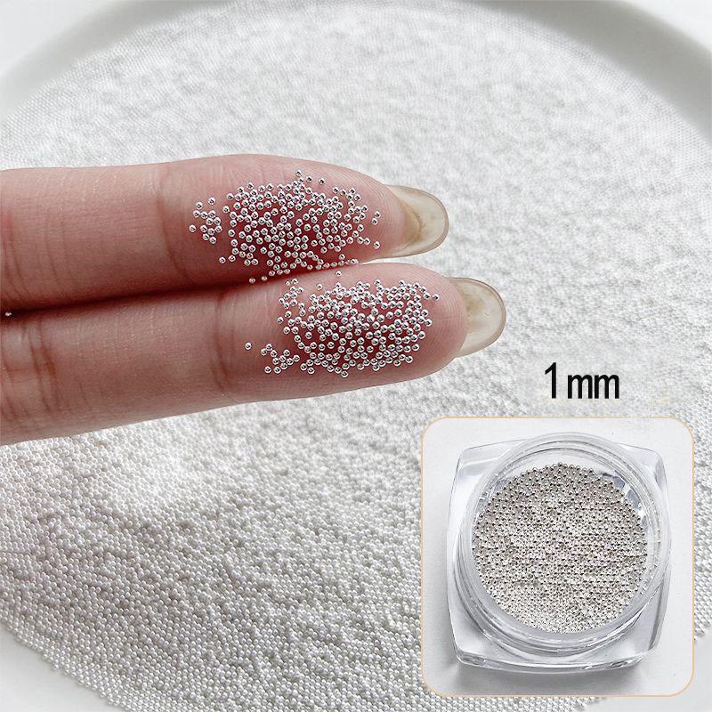 Mini Mixed Size Gold & Silver Steel Beads for Nail Art - Super Fine Round Metal Ornaments
