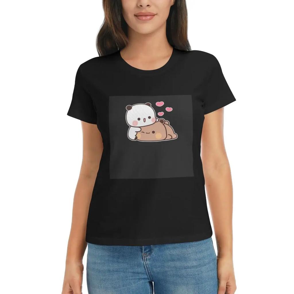 Women TShirt Panda Brownie Bear Mochi Cats Summer Short Sleeve Tees Crew Neck Cotton T Shirts Clothes Tops Streetwear
