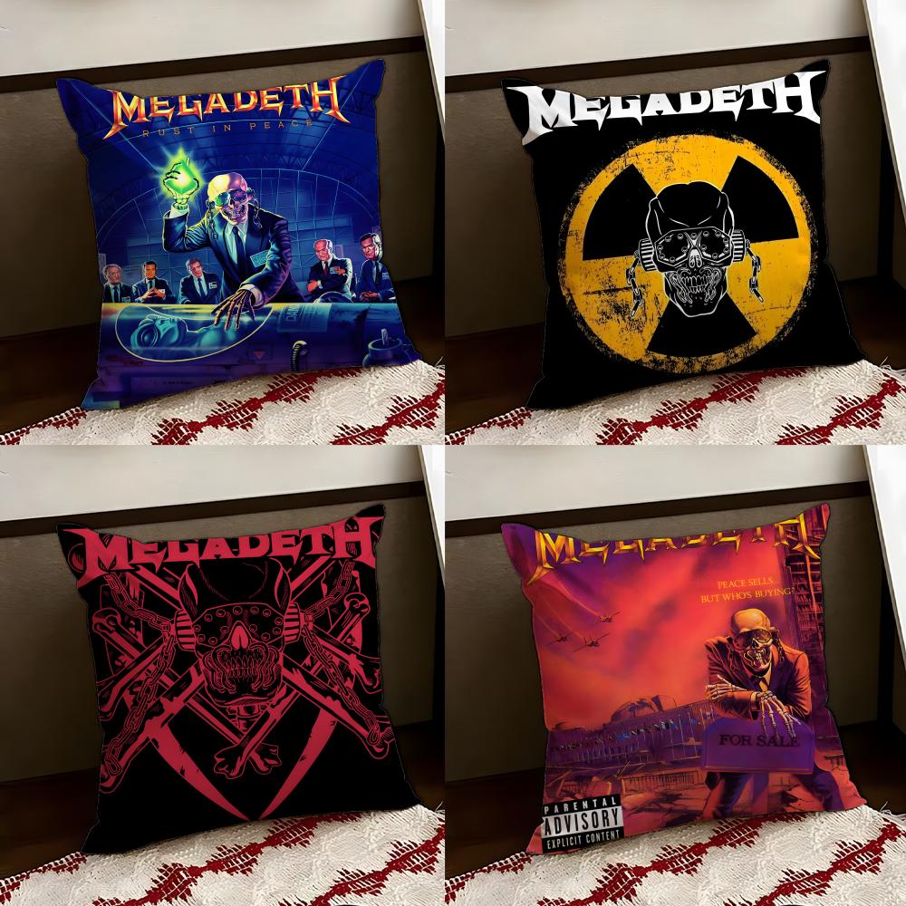 Band MMegadeths Cushion Cover Reversible Soft Durable Pillow Cover Home Car MultiScene Use for Daily Comfort