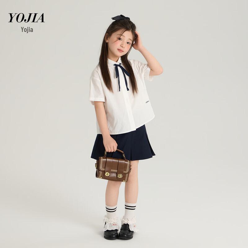 YOJIA Girls' Summer School Style Short Sleeve Blouse