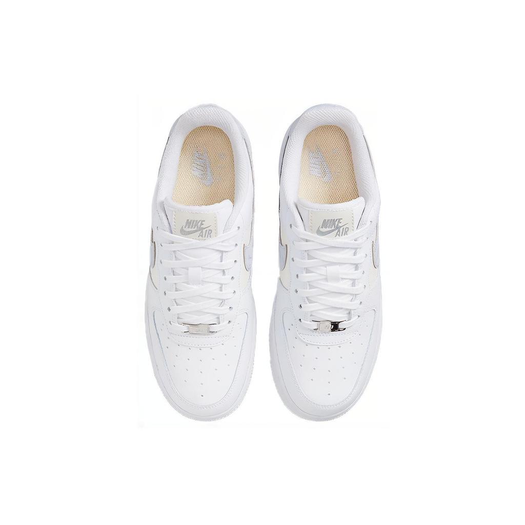 New Nike Air Force 1 '07 Mini Swooshes White Sail Metallic Silver Pure Platinum Women's DV2237-100