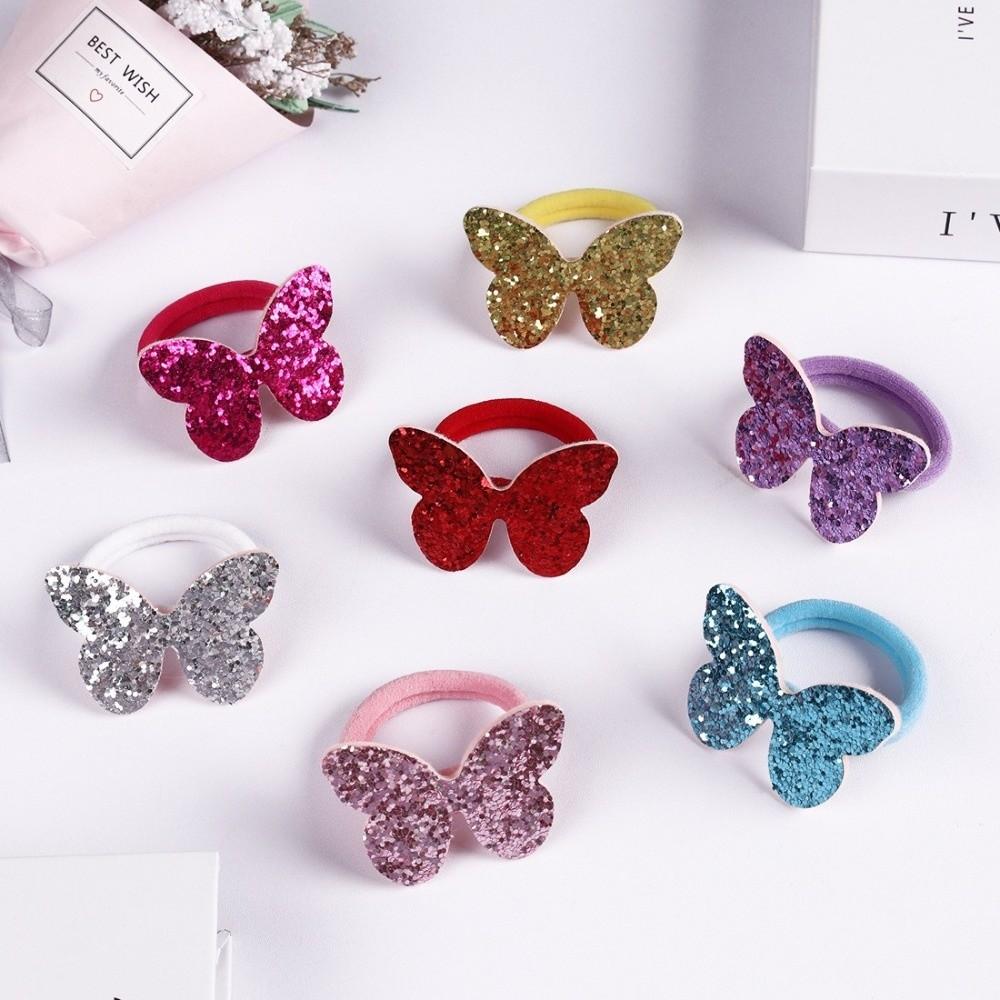 10pcs Glitter Sequin Hair Rubber Bands Rope High Elastic Ponytail Holder  Girl Hair Accessories