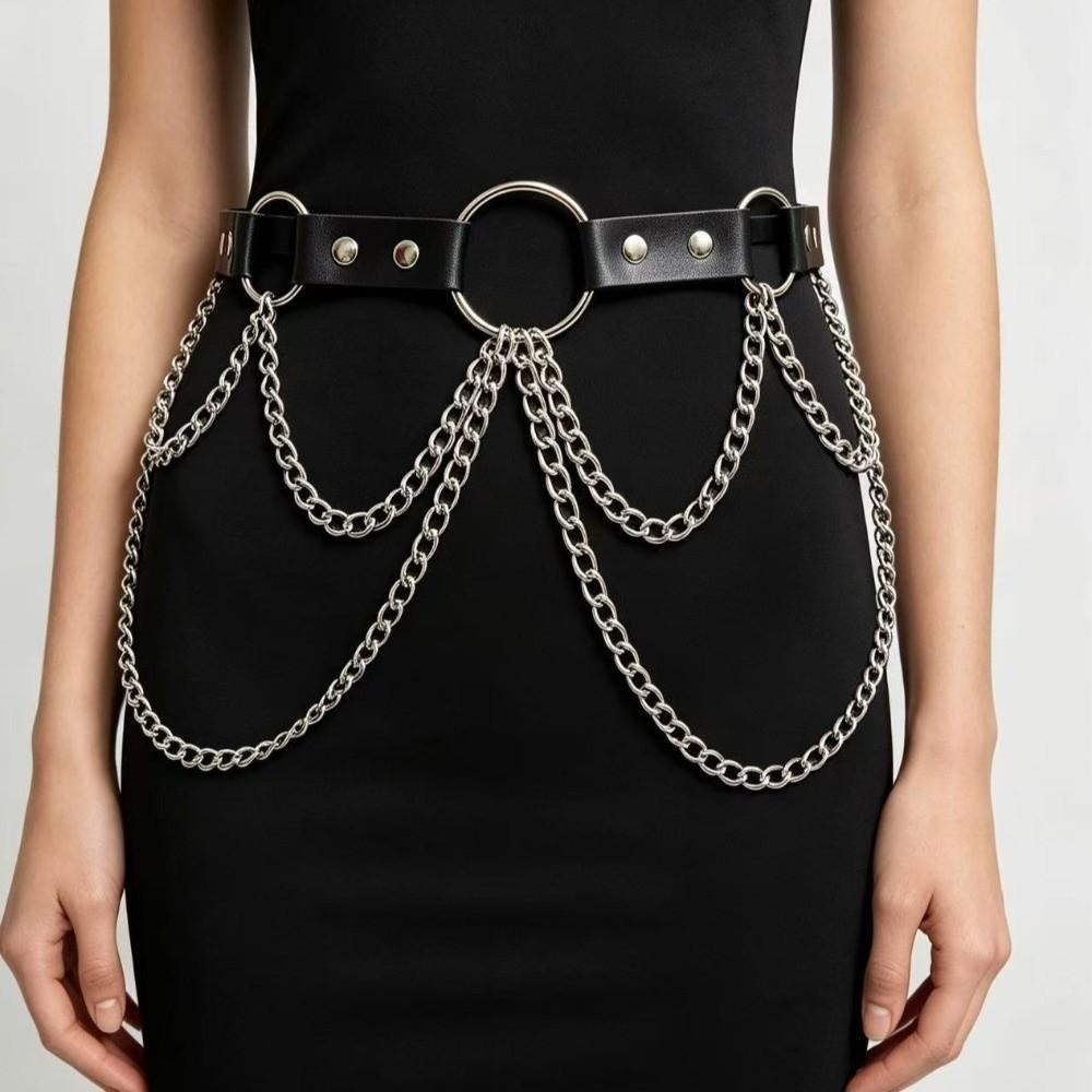 Adjustable Women Waist Chain Multi-layer Metal Waist Belts Dress Accessories