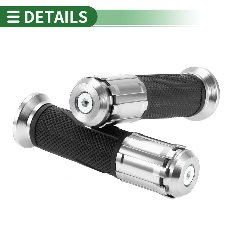 Motoforti 22mm 24mm Universal Motorcycle Hand Grips Cover Rubber Aluminum Alloy Handlebar Grip for Motorcycle Scooter 1 Pair