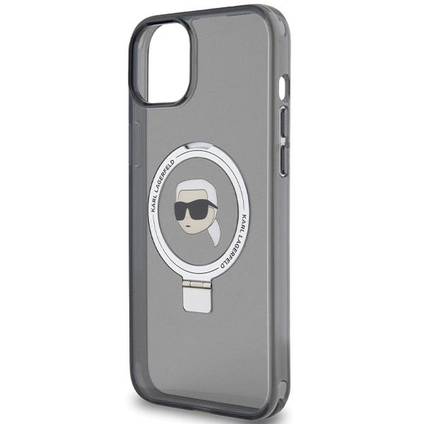 Karl Lagerfeld Klhmp15Shmrskhk Iphone 15 / 14 / 13 6.1 Czarny/Black Hardcase Ring Stand Karl Head Magsafe