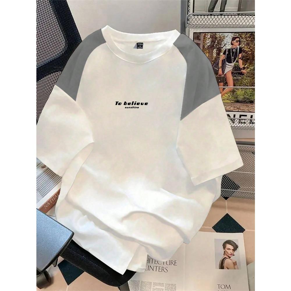 The new men's T-shirt for the summer of 2026 features a casual fashionable comfortable and soft 3D letter pattern print