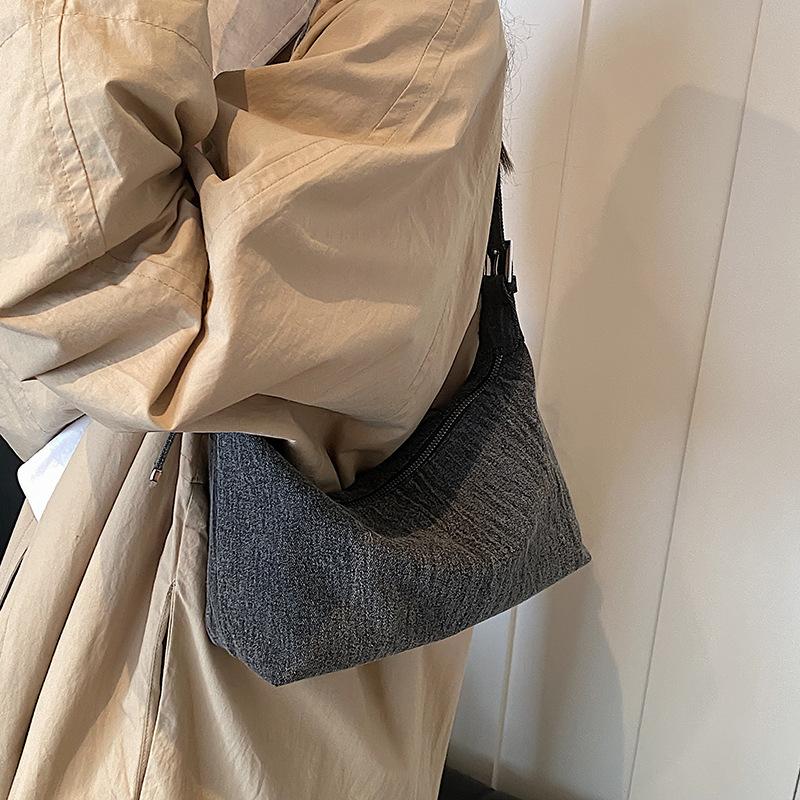 Casual denim dumpling bag women's new fashion versatile underarm bag simple shoulder crossbody bag