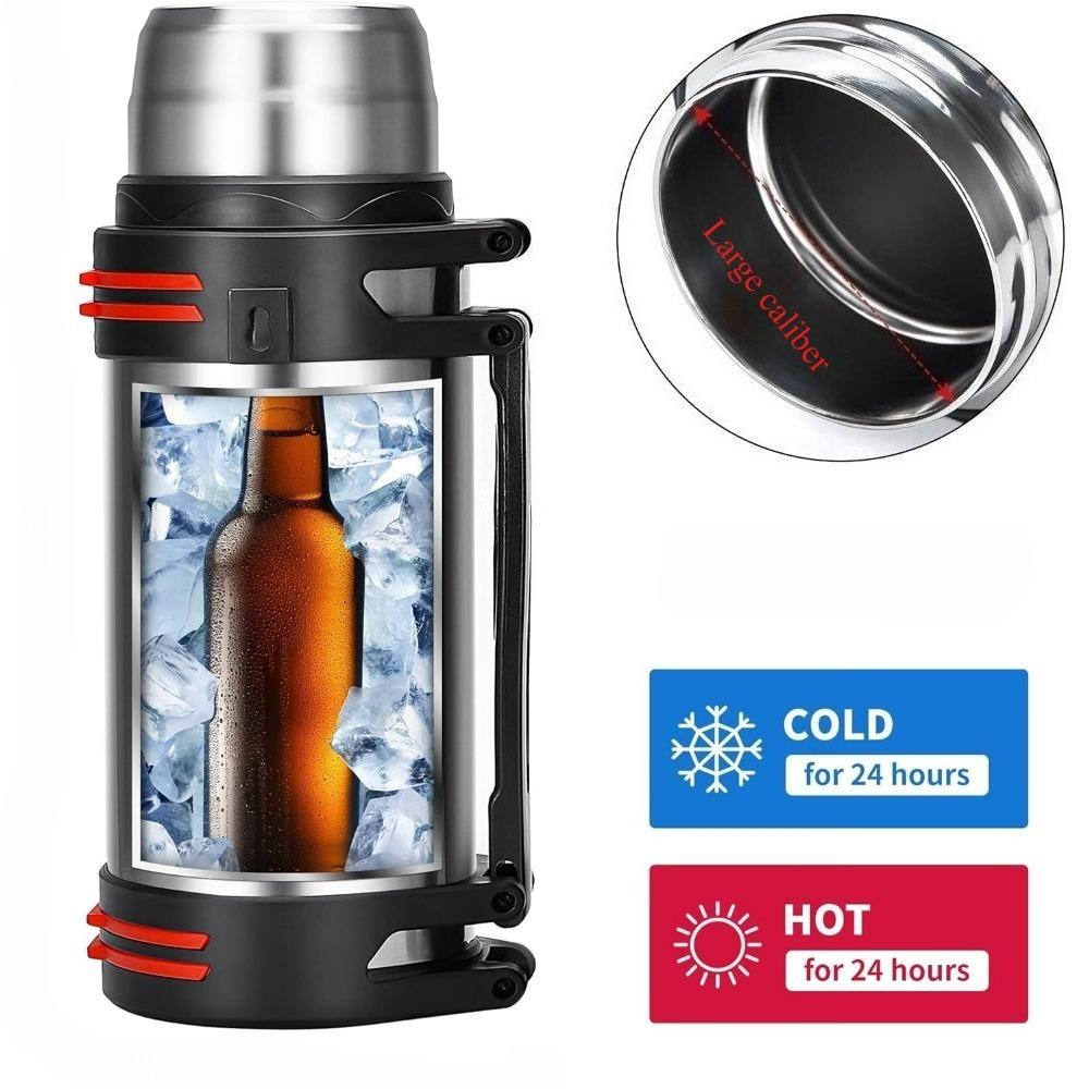 Stainless Steel Vacuum Insulated Thermos Bottle Portable OutdoorWater FlaskCup Heat Retention Design for Daily Warm Drinking Use