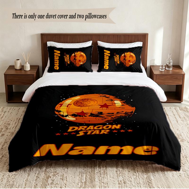 Dragon Ball Personalized Custom Name 3‑Piece Bedding Set Soft Duvet Cover Set For Bedroom Home Decor
