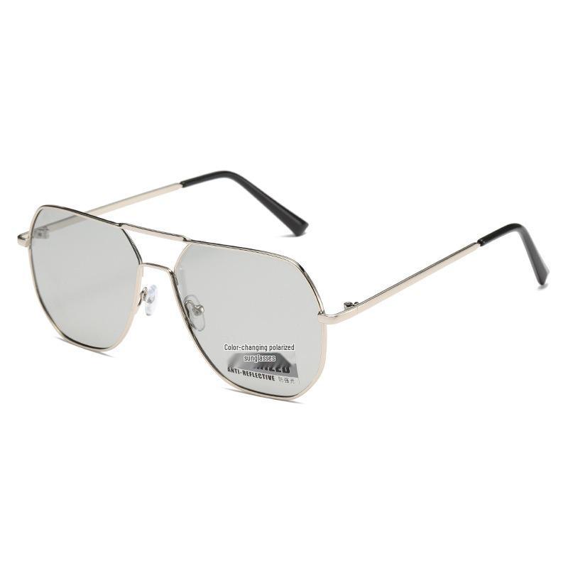 X8692 Men's Polarized Photochromic Driving Sunglasses - Trendy Metal Design, Ideal for Fishing and Outdoor Activities.