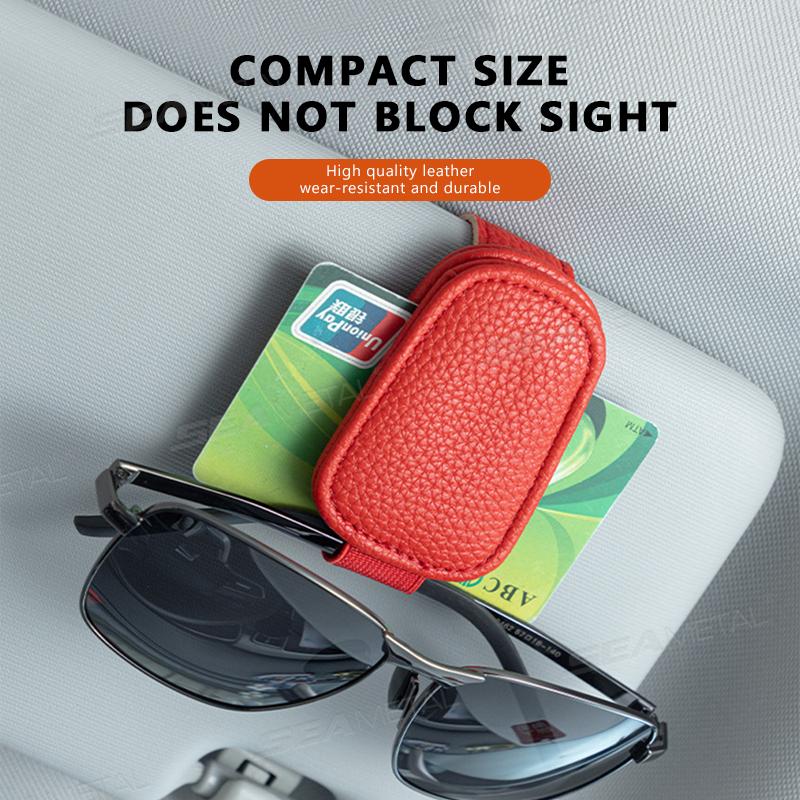 SEAMETAL Car Sunglasses Clip Sun Visor Plate Glasses Holder For Cards Holder Magnetic Suction Storage Car Eyeglasses Hanger