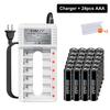 PALO Rechargeable Battery AA 1.2V Ni-MH Batteirse AA(HR6) 1300mAh and AAA(HR03) 600mAh NI-MH 2A/3A Rechargeable Batteries+6-slot charger