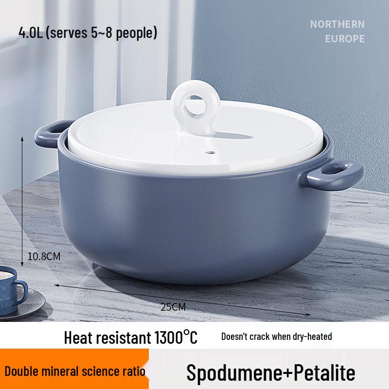 High-Temperature Ceramic Casserole Pot