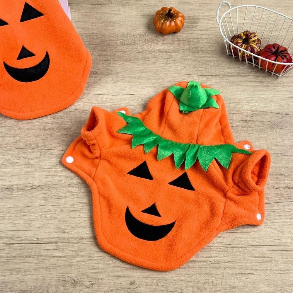 Breathable Pumpkin Dog Costume Orange Dog Hoodie Cute Pet Cosplay Costume  Pet Role-Playing