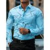 Herren Trendiges geometrisches Linienmuster Langarmhemd Business Casual Mode Design Slim Fit Bügelfrei Vielseitig Ins Style Hemd