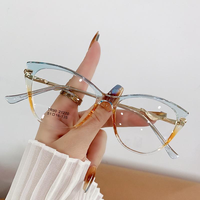 

Ultra light TR90 Frame Eyeglasses for Women Anti Blue Light Glasses Fashion Printed Cat Eye Reading Glasses Compute Goggles