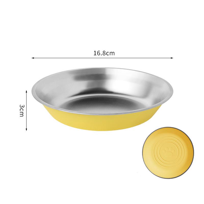 Stainless Steel Pet Bowl with Non-Slip Silicone Base, Durable Dog Cat Food Water Bowl, Multi-Color Available for Pets