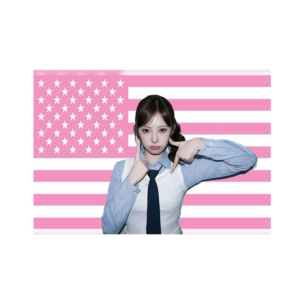 Fan Tapestry Pink American Flag Portrait Wall Hanging Polyester 2D Flat KPOP Idol Wall Decor for Bedroom Dorm