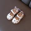 Kids Sandals for Toddlers Girls Little Children Half Sandals PU Leather with Dots Bow-knot Sweet Princess Hollow Cute Flat Shoes
