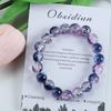10mm Y2K Style Cracked Bead Bracelet, Multi Color Glass Round Bead Women's Fashion Jewelry Suitable For Daily Wear
