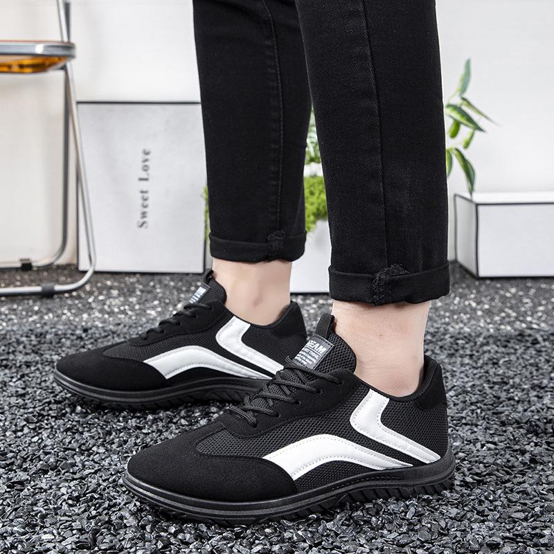 Vintage Flat Bottom Mens Retro Training Sneakers Colorblock Casual Sports Running Shoes