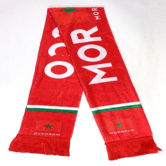 KNK 2026 Soccer Fan Scarf – Double Sided Reversible Football Supporter Scarf with Soft Velvet Feel Muffler Morocco