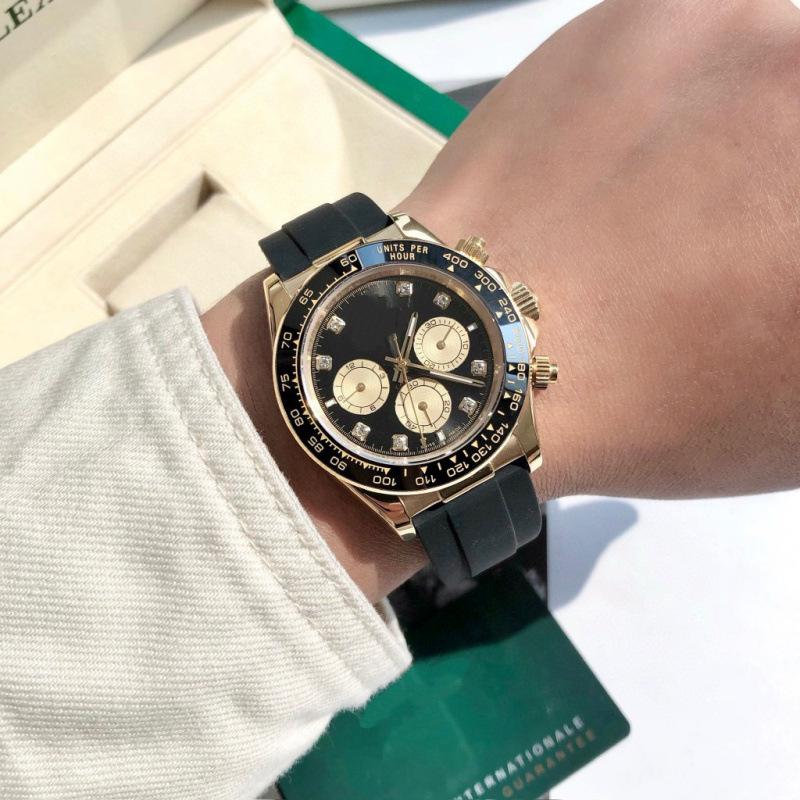 Lao Jia Di Na Men's Luminous Water Ghost Three-Eye Six-Needle Automatic Mechanical Chronograph Watch