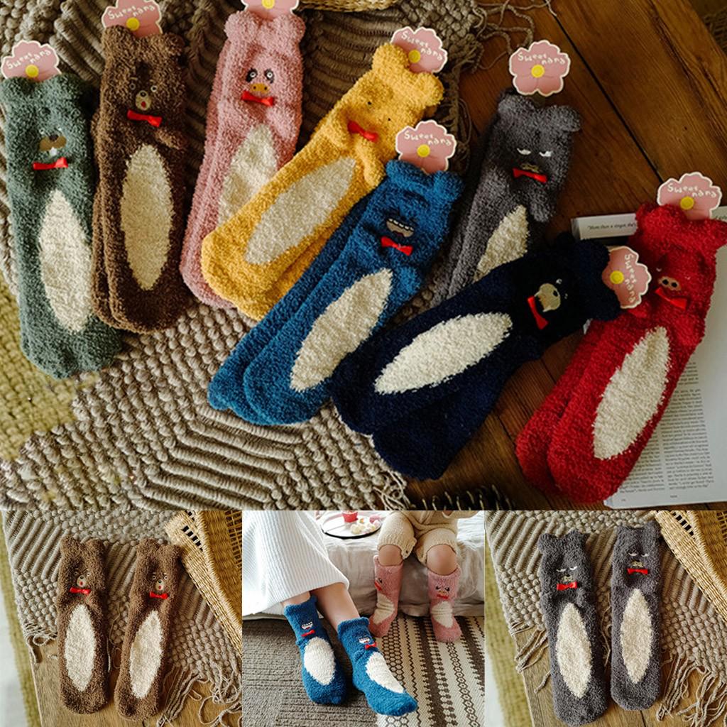 

Женские модные коралловые утолщения пушистые средние чулки напольные носки