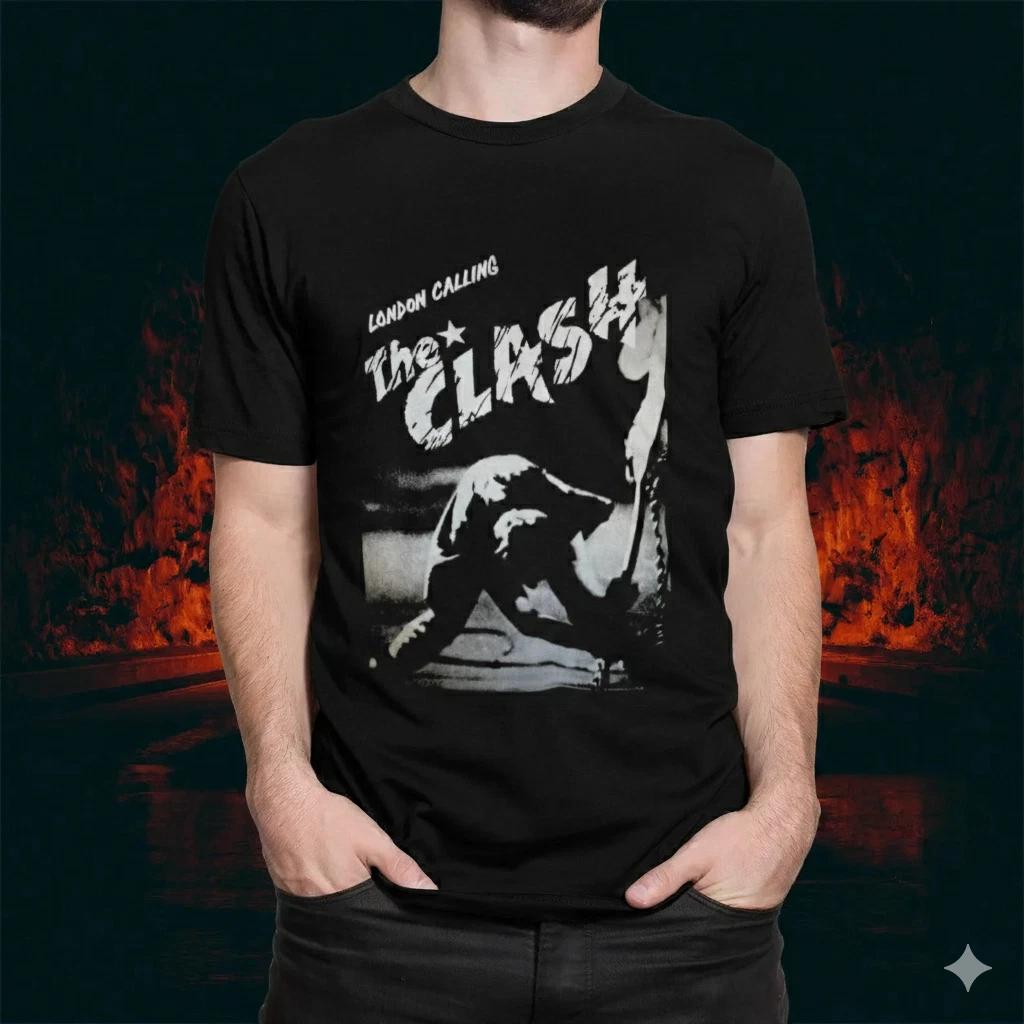 Unisex Adult Casual Music The Clash London Calling Graphic T-Shirt ... XL