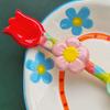 Deulkkot Ceramic Tulip Rainbow Flower Spoon