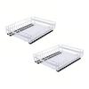 Expandable Pull Out Cabinet Organizer 3 Slide Rails Slide Out Drawer Roll Out Shelf Fix with Adhesive Screw White L and