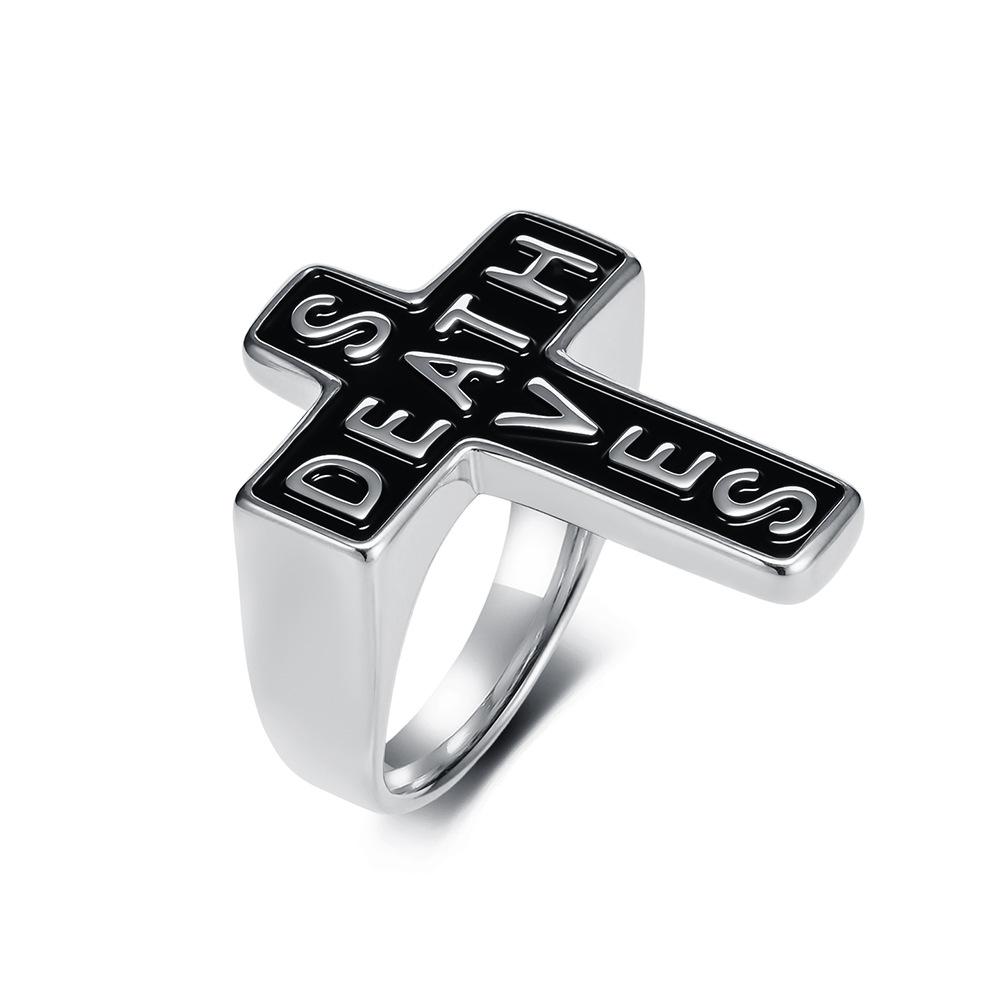 Cross Ring Punk Rock Vintage European and American Trend Hand Jewelry 2026 7#