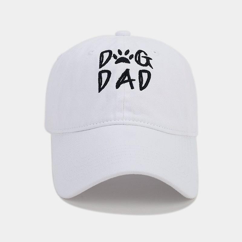New DOG DAD Embroidered Baseball Cap Men's Pure Cotton Washed Cap Outdoor Casual Sun Hat